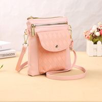 Women's Small Pu Leather Solid Color Lingge Classic Style Zipper Phone Wallets main image 8