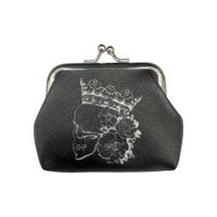 Unisex Flower Skull Pu Leather Clasp Frame Wallets sku image 4
