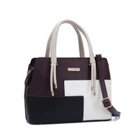Women's Medium Pu Leather Color Block Vintage Style Classic Style Zipper Handbag sku image 1