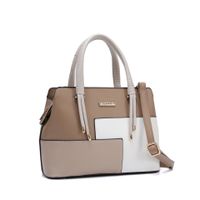 Women's Medium Pu Leather Color Block Vintage Style Classic Style Zipper Handbag sku image 2
