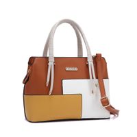 Women's Medium Pu Leather Color Block Vintage Style Classic Style Zipper Handbag sku image 6
