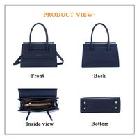 Femmes Moyen Faux Cuir Couleur Unie Élégant Style Classique Fermeture Éclair Sac D'Épaule main image 3