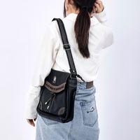 Women's Medium Pu Leather Solid Color Vintage Style Zipper Shoulder Bag main image 1