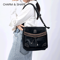 Women's Medium Pu Leather Solid Color Vintage Style Zipper Shoulder Bag main image 5