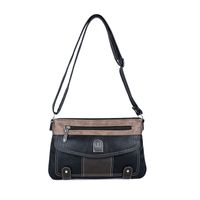 Women's Medium Pu Leather Solid Color Vintage Style Zipper Shoulder Bag sku image 1