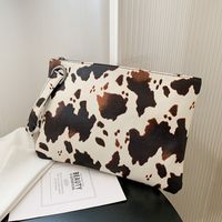 Women's Small Pu Leather Cows Zebra Leopard Vintage Style Classic Style Square Zipper Clutch Bag sku image 2