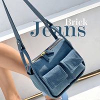 Women's Small Denim Solid Color Classic Style Streetwear Zipper Crossbody Bag main image 8