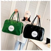 Unisex Basic Classic Style Letter Solid Color Pu Leather Travel Bags main image video