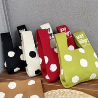Women's Medium Polyester Letter Polka Dots Vintage Style Classic Style Open Shopping Bags main image 5