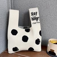 Women's Medium Polyester Letter Polka Dots Vintage Style Classic Style Open Shopping Bags sku image 2