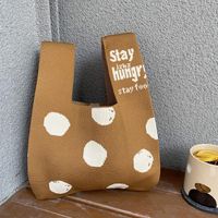 Women's Medium Polyester Letter Polka Dots Vintage Style Classic Style Open Shopping Bags sku image 6