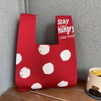 Women's Medium Polyester Letter Polka Dots Vintage Style Classic Style Open Shopping Bags sku image 5