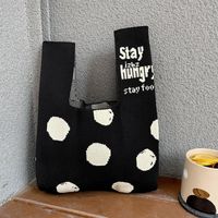 Women's Medium Polyester Letter Polka Dots Vintage Style Classic Style Open Shopping Bags sku image 4