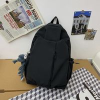 Waterproof 20 Inch Solid Color School Daily School Backpack sku image 2