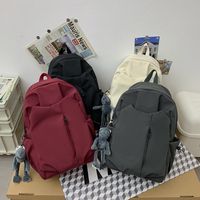 Waterproof 20 Inch Solid Color School Daily School Backpack main image 9