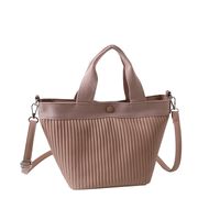 Women's Medium Pu Leather Solid Color Basic Classic Style Zipper Bucket Bag sku image 1