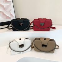 Women's Medium Pu Leather Solid Color Vintage Style Classic Style Zipper Crossbody Bag main image 8