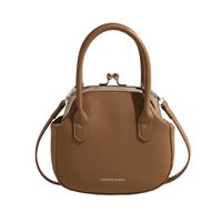 Women's Medium Pu Leather Solid Color Vintage Style Classic Style Buckle Dome Bag sku image 5