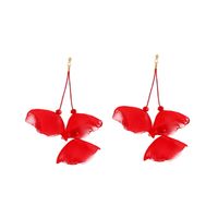 1 Pair Lady Ethnic Style Classic Style Irregular Flower Artificial Crystal Cloth Drop Earrings sku image 3