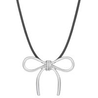 Simple Style Square Flower Bow Knot Alloy Inlay Artificial Pearls Rhinestones Women's Necklace sku image 4