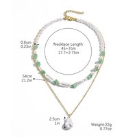Wholesale Jewelry Fairy Style Elegant Lady Geometric CCB Imitation Pearl Turquoise Pendant Necklace sku image 1