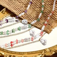 Wholesale Jewelry Fairy Style Elegant Lady Geometric CCB Imitation Pearl Turquoise Pendant Necklace main image 3
