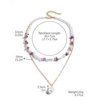 Wholesale Jewelry Fairy Style Elegant Lady Geometric CCB Imitation Pearl Turquoise Pendant Necklace sku image 3