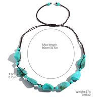 Wholesale Jewelry Retro Ethnic Style Classic Style Geometric Round Artificial Pearl Turquoise Resin Necklace main image 2