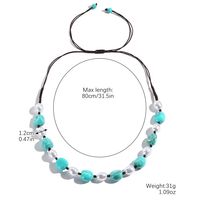 Wholesale Jewelry Retro Ethnic Style Classic Style Geometric Round Artificial Pearl Turquoise Resin Necklace sku image 5