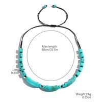Wholesale Jewelry Retro Ethnic Style Classic Style Geometric Round Artificial Pearl Turquoise Resin Necklace sku image 4