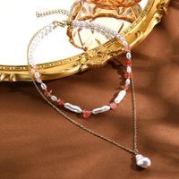 Wholesale Jewelry Fairy Style Elegant Lady Geometric CCB Imitation Pearl Turquoise Pendant Necklace main image 4