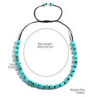 Wholesale Jewelry Retro Ethnic Style Classic Style Geometric Round Artificial Pearl Turquoise Resin Necklace sku image 6