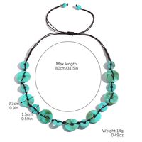 Wholesale Jewelry Retro Ethnic Style Classic Style Geometric Round Artificial Pearl Turquoise Resin Necklace sku image 1