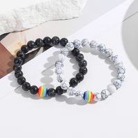 Basic Modern Style Classic Style Rainbow Heart Shape Turquoise Stone Beaded Unisex Bracelets main image 5