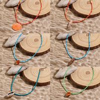 Wholesale Jewelry IG Style Modern Style Classic Style Scallop Conch Fish Tail Glass Seed Bead Pendant Necklace main image 3