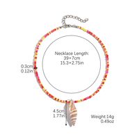 Wholesale Jewelry IG Style Modern Style Classic Style Scallop Conch Fish Tail Glass Seed Bead Pendant Necklace sku image 3