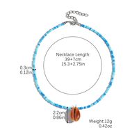 Wholesale Jewelry IG Style Modern Style Classic Style Scallop Conch Fish Tail Glass Seed Bead Pendant Necklace sku image 4