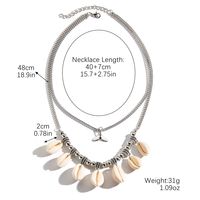 Wholesale Jewelry IG Style Modern Style Classic Style Scallop Conch Fish Tail Glass Seed Bead Pendant Necklace sku image 9