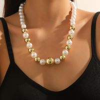 Wholesale Jewelry Elegant Lady Streetwear Geometric Heart Shape Arylic Imitation Pearl Beaded Pendant Necklace main image 4