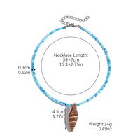 Wholesale Jewelry IG Style Modern Style Classic Style Scallop Conch Fish Tail Glass Seed Bead Pendant Necklace sku image 5