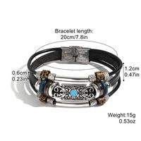 Modern Style Cool Style Oval Pu Leather Inlay Turquoise Men's Bracelets sku image 9