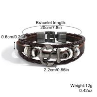 Modern Style Cool Style Oval Pu Leather Inlay Turquoise Men's Bracelets sku image 1