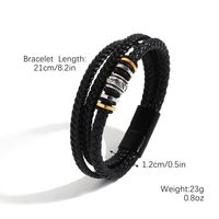 Modern Style Cool Style Oval Pu Leather Inlay Turquoise Men's Bracelets sku image 3