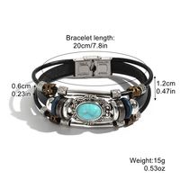 Modern Style Cool Style Oval Pu Leather Inlay Turquoise Men's Bracelets sku image 7