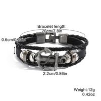 Modern Style Cool Style Oval Pu Leather Inlay Turquoise Men's Bracelets sku image 2