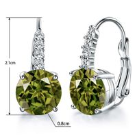 1 Pair Elegant Simple Style Shiny Round Inlay Copper Zircon Gold Plated Earrings main image 4