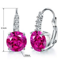 1 Pair Elegant Simple Style Shiny Round Inlay Copper Zircon Gold Plated Earrings main image 3