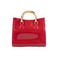 Women's Large PVC Solid Color Vintage Style Classic Style Magnetic Buckle Jelly Bag sku image 2