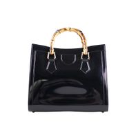Women's Large PVC Solid Color Vintage Style Classic Style Magnetic Buckle Jelly Bag sku image 1