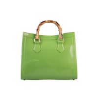 Women's Large PVC Solid Color Vintage Style Classic Style Magnetic Buckle Jelly Bag sku image 5
